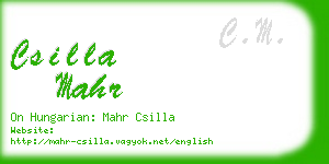 csilla mahr business card